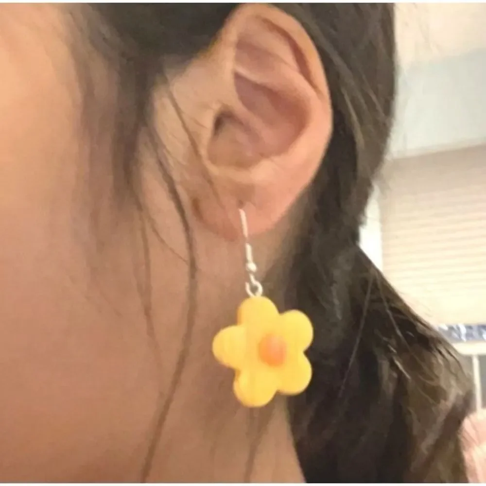 Yellow and orange flower earrings